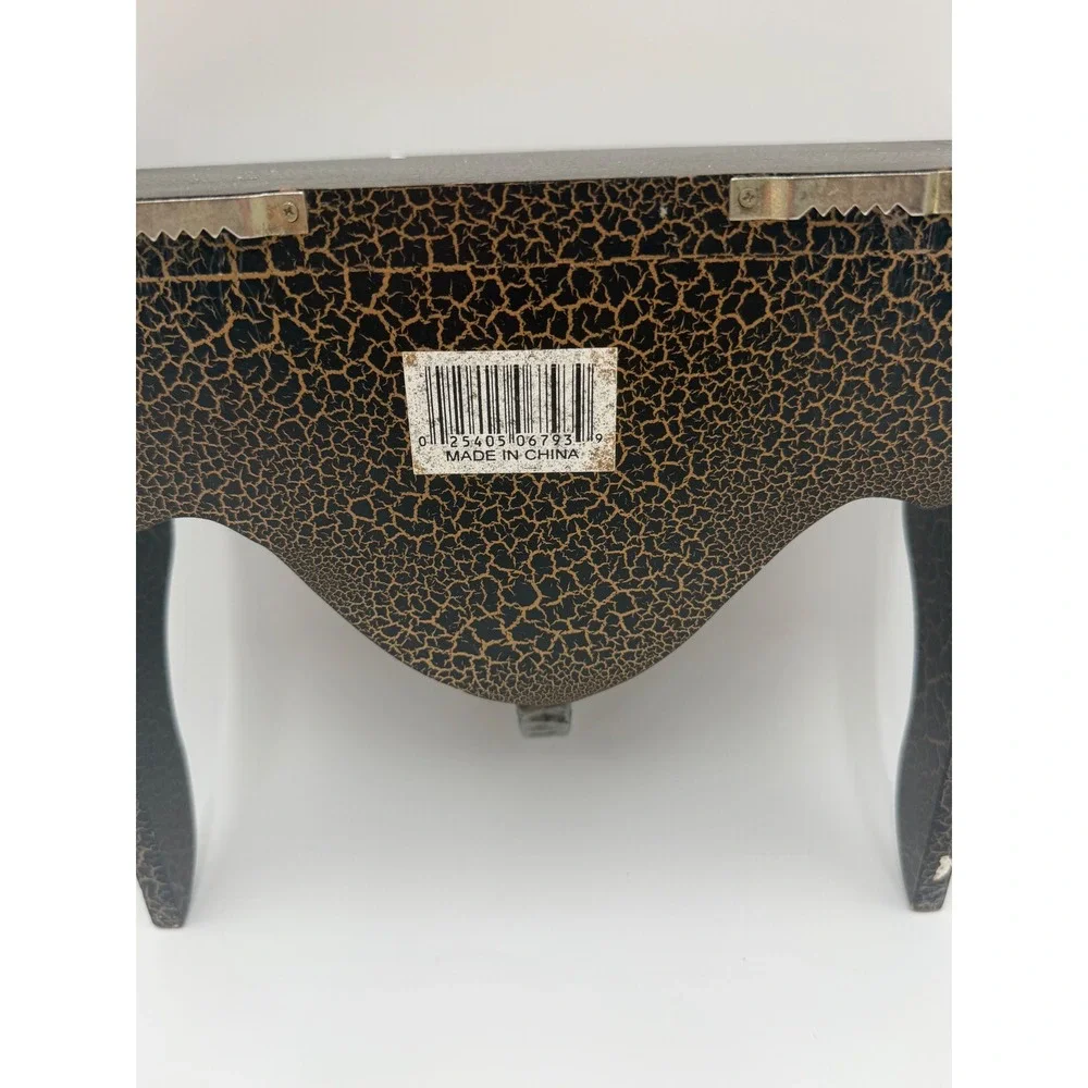Vintage Elephant Head Wall Shelf Black Gold Crackle Safari Decor Floating Shelf